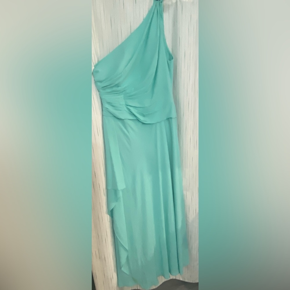 David's Bridal Strapless Tiffany Blue Dress